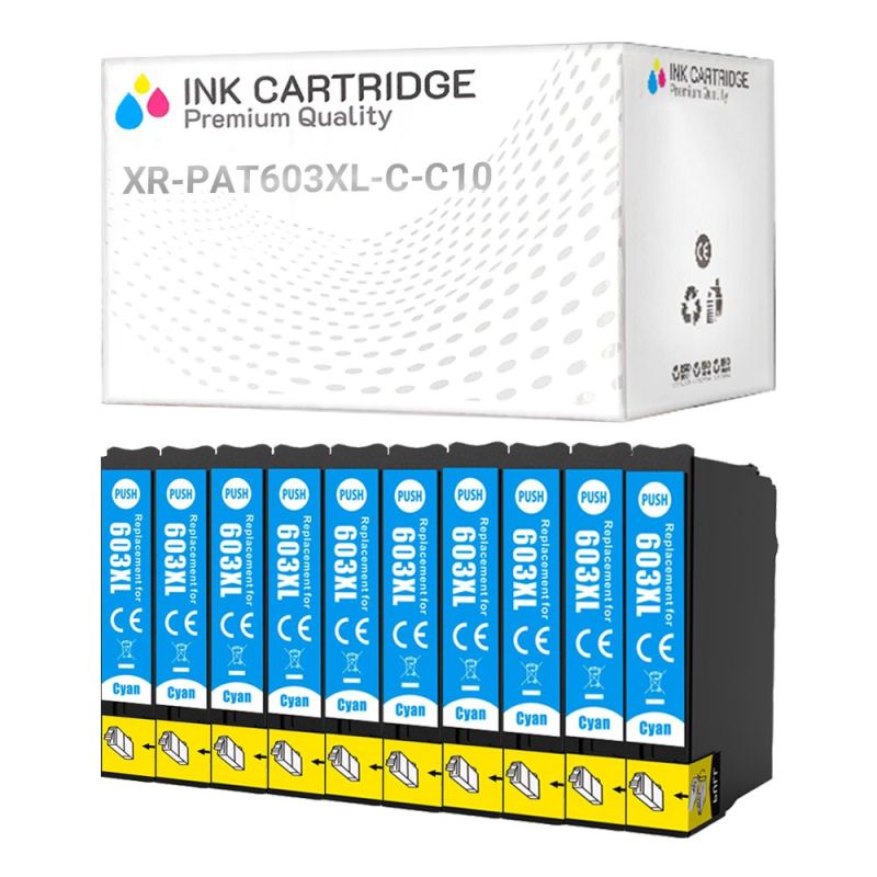 Cartucce Epson 603XL-C C13T03A24010 Ciano Compatibile KIT 10 Cartucce Epson 603XL-C C13T03A24010 Ciano Compatibile KIT 10
