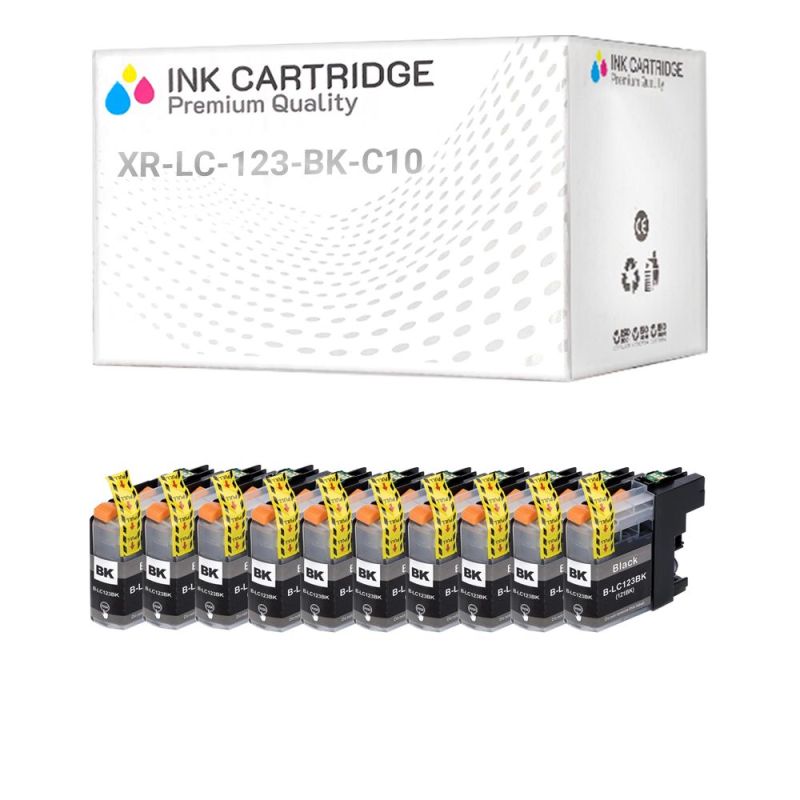 Cartucce Brother LC123-BK LC121 Nero Compatibile KIT 10 Cartucce Brother LC123-BK LC121 Nero Compatibile KIT 10