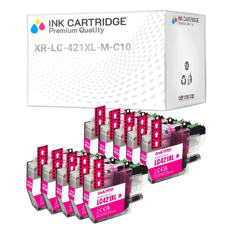 Cartucce Brother LC-421XL-M Magenta Compatibile KIT 10 Cartucce Brother LC-421XL-M Magenta Compatibile KIT 10