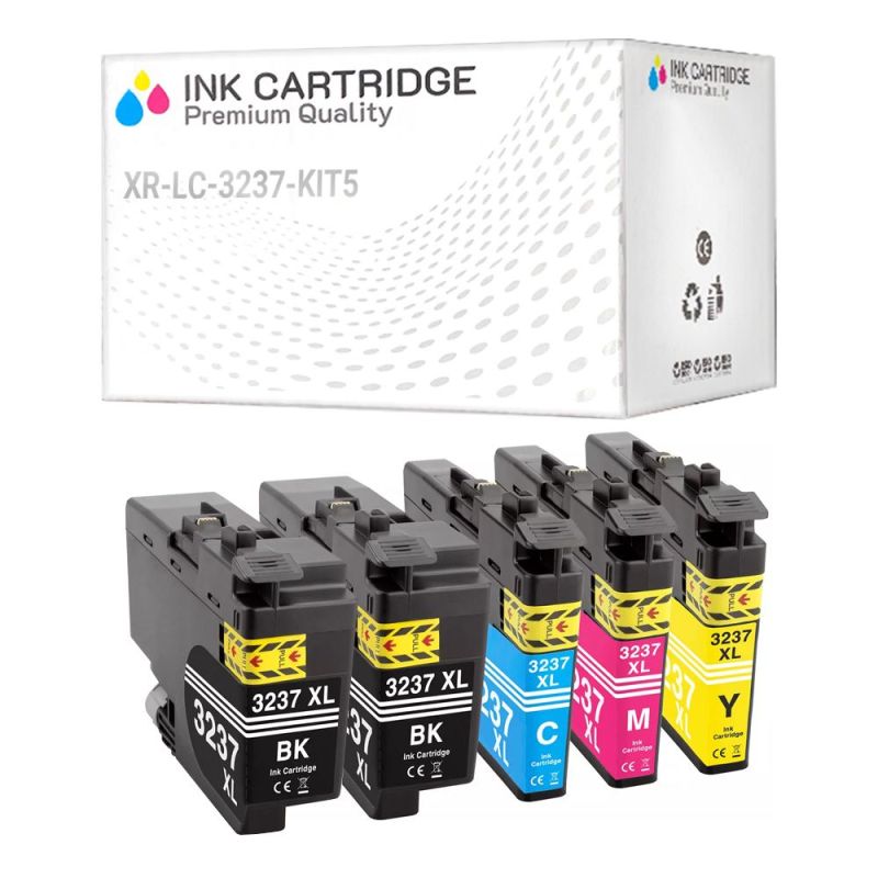 5 Cartucce Brother LC-3237 Nero + Colore Compatibili KIT 5 5 Cartucce Brother LC-3237 Nero + Colore Compatibili KIT 5